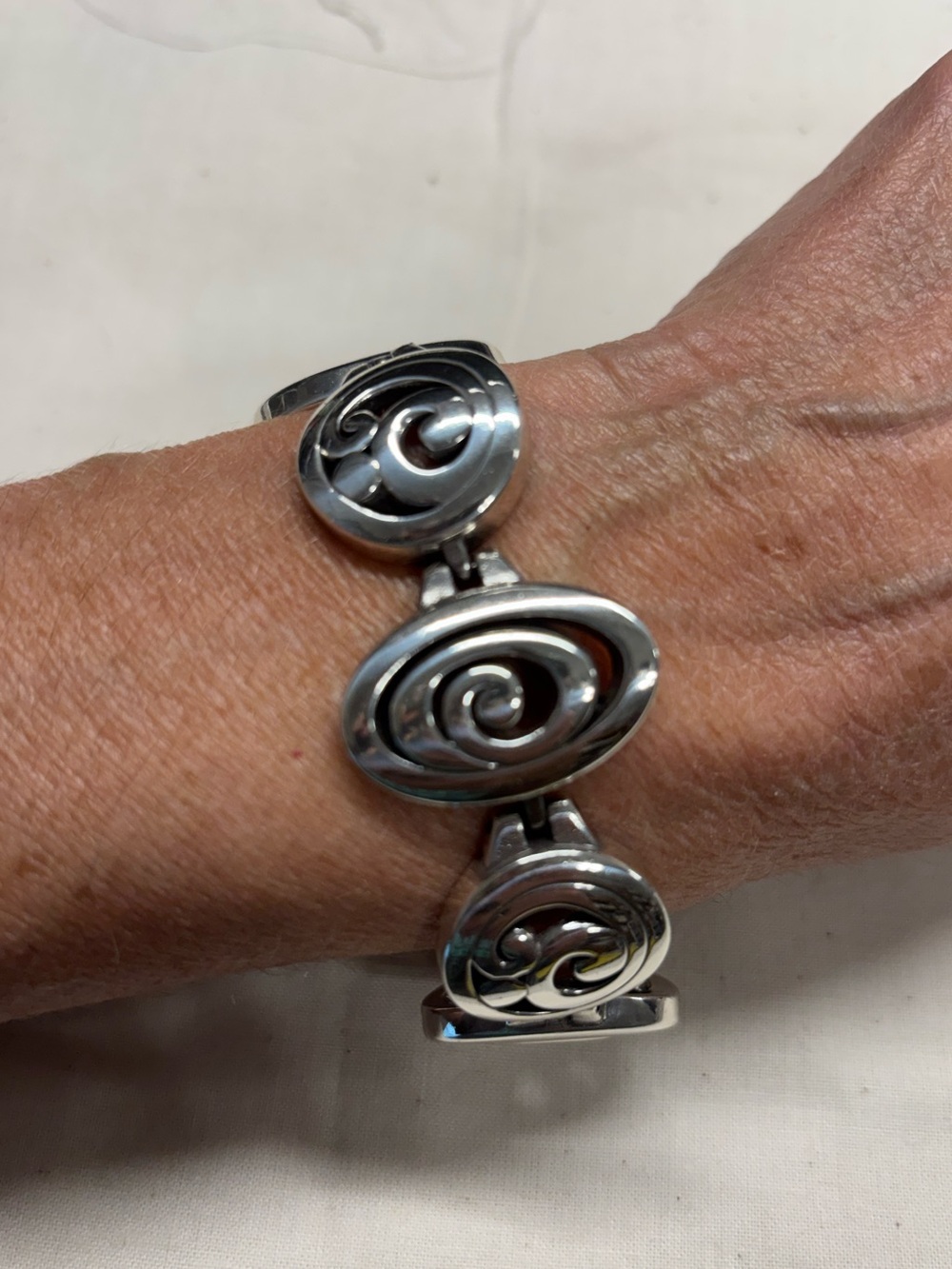 Brighton Silver Swirl Link Bracelet